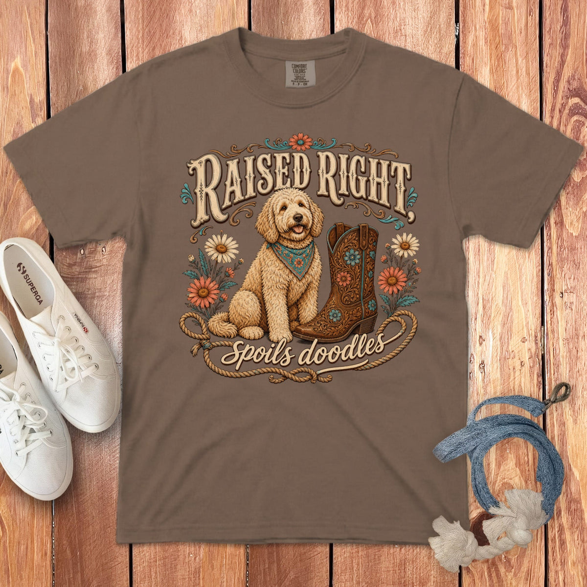 Goldendoodle Raised Signature T-Shirt in Espresso / S by Puppy Jo