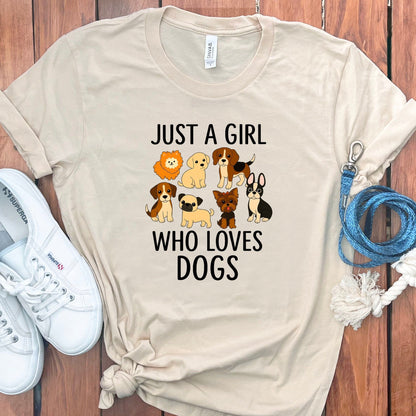 Just a Girl Who Loves Dogs graphic t-shirt product