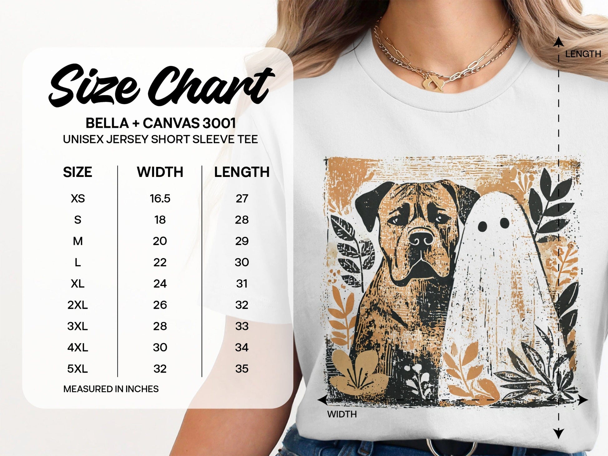 Halloween Dog and Ghost Print Unisex Short Sleeve Tee product