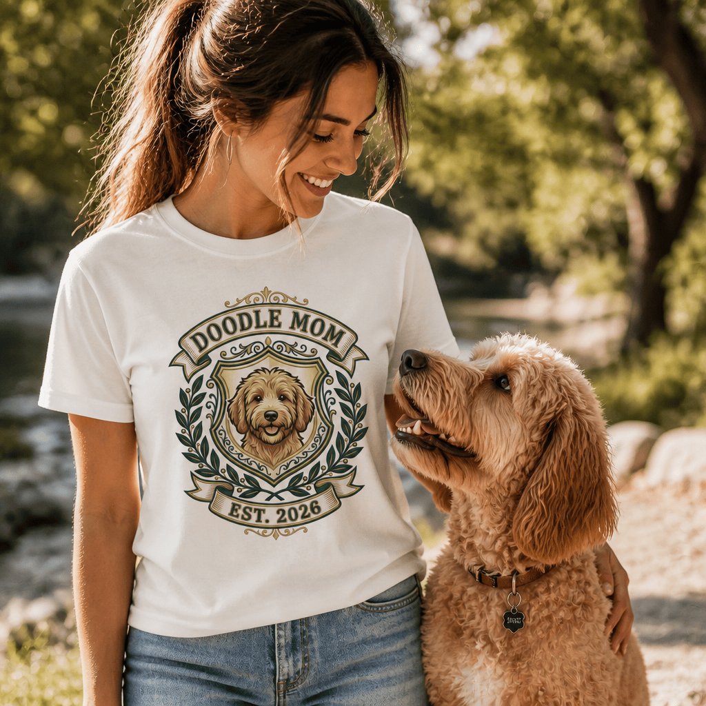 Elegant Doodle Crest T-Shirt in by Puppy Jo