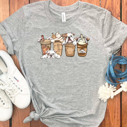 ENGLISH BULLDOGS COFFEE T-SHIRT