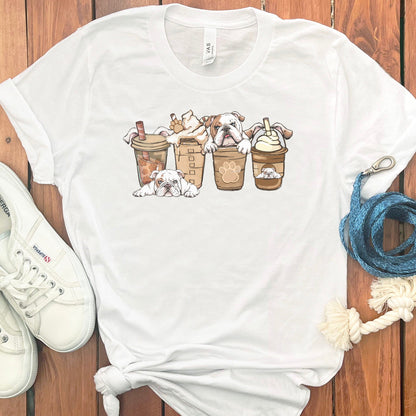 ENGLISH BULLDOGS COFFEE T-SHIRT