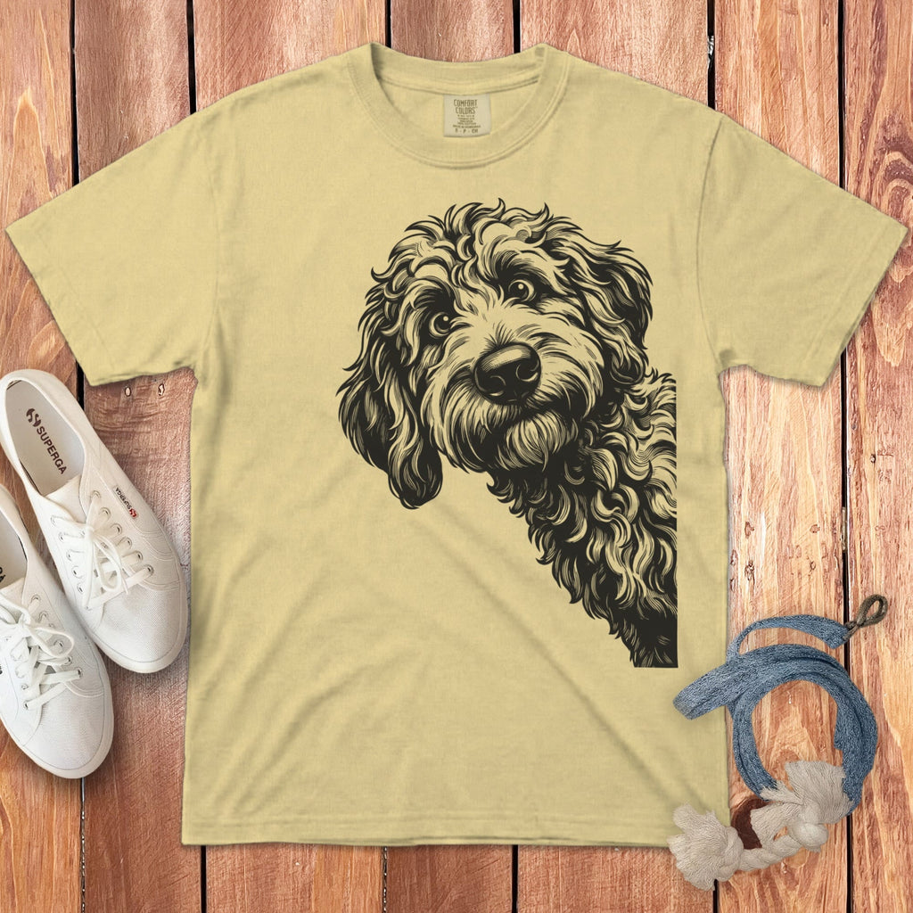 Etched Peeking Doodle Signature T-Shirt in Butter / S by Puppy Jo