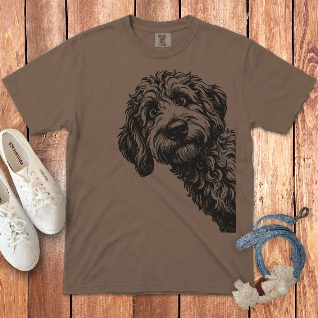 Etched Peeking Doodle Signature T-Shirt in Espresso / S by Puppy Jo