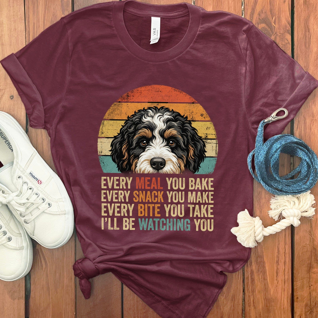 Every Meal Bernedoodle T-Shirt in Maroon / S by Puppy Jo