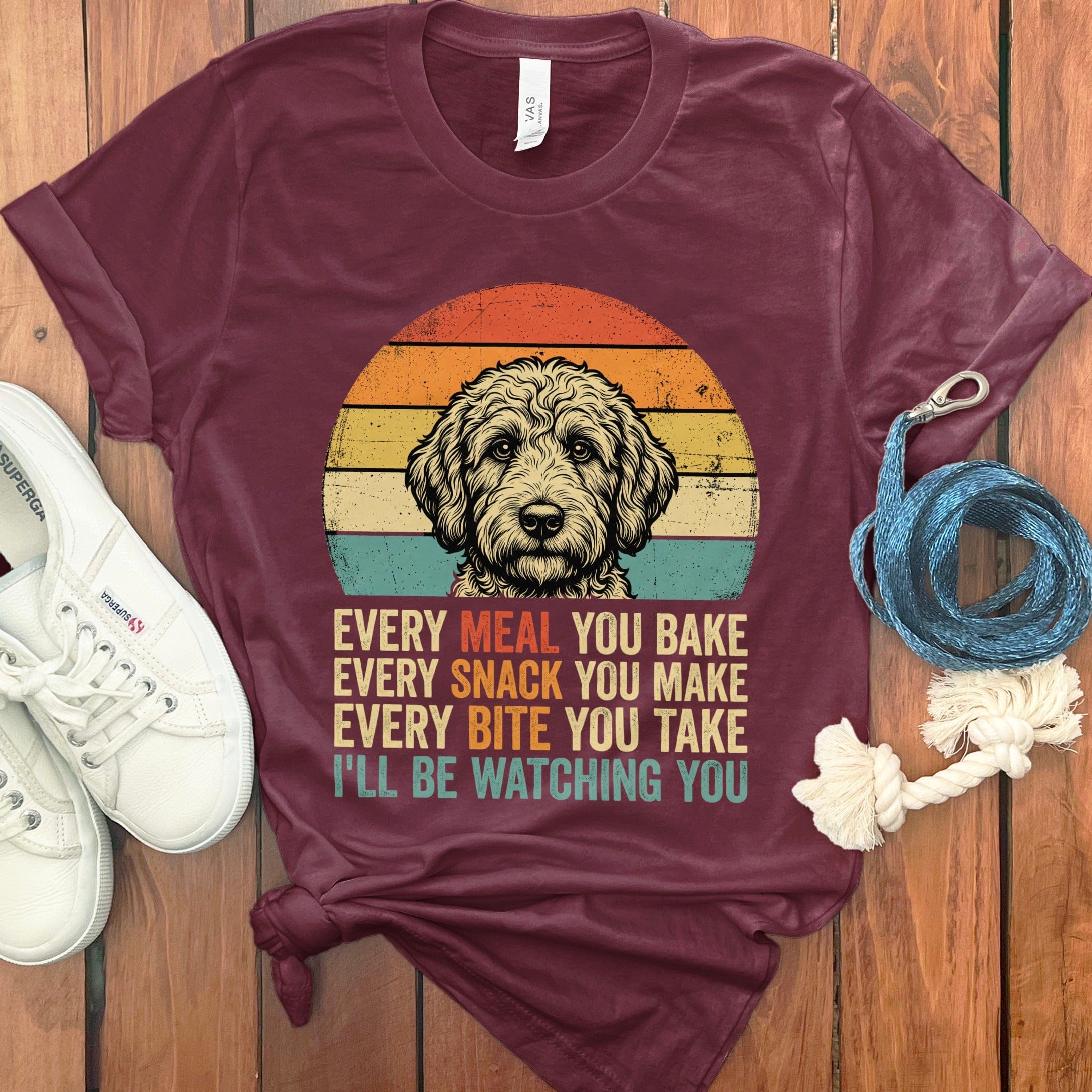 Every Meal Doodle T-Shirt in Maroon / S by Puppy Jo