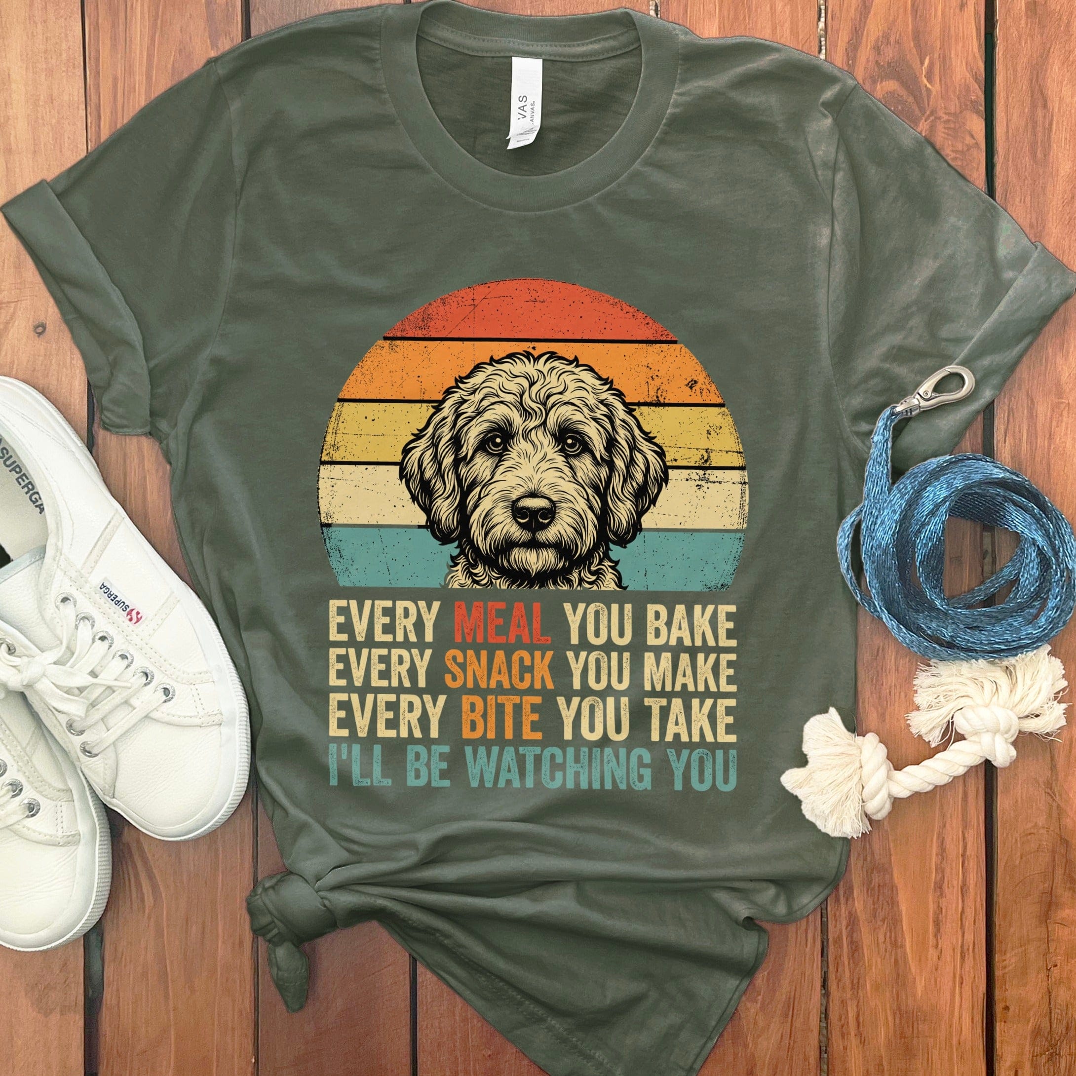 Every Meal Doodle T-Shirt in Military Green / S by Puppy Jo