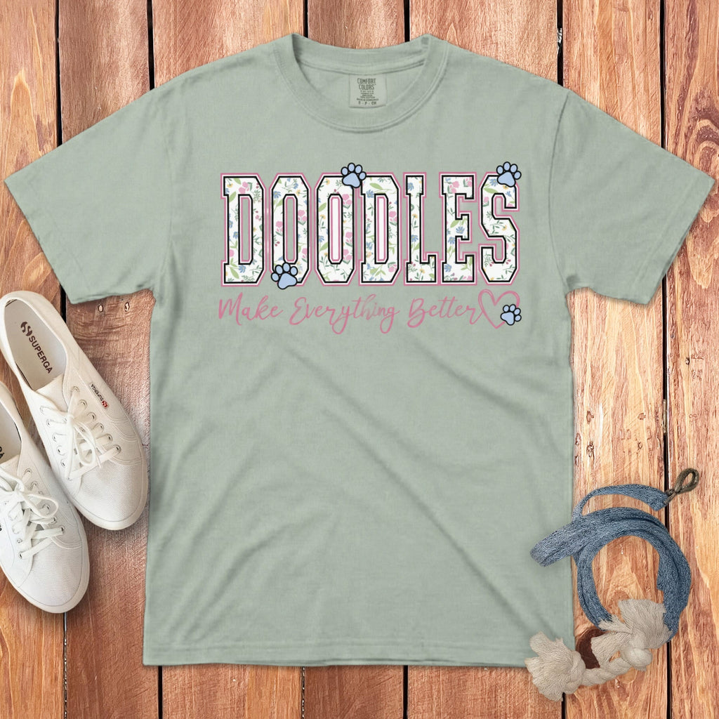 Everything Doodles Signature T-Shirt in Bay / S by Puppy Jo