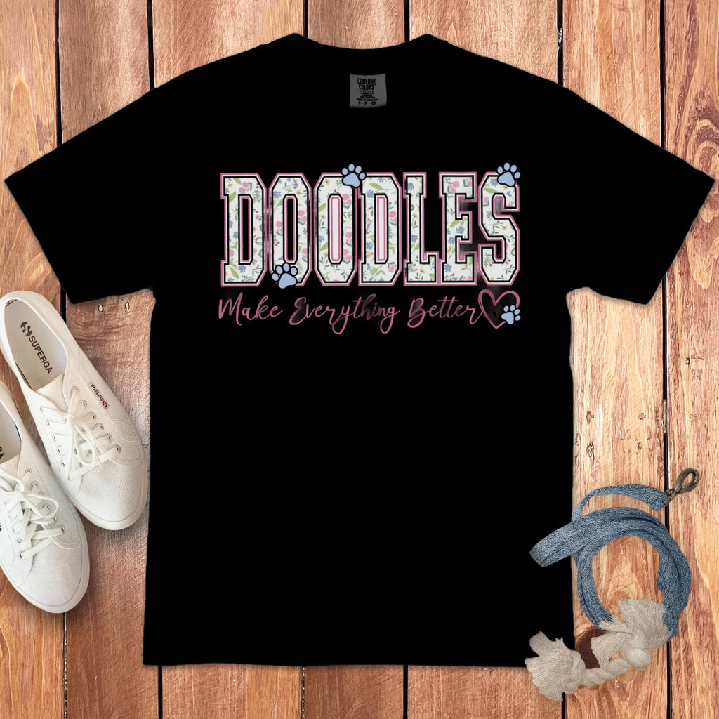 Everything Doodles Signature T-Shirt in Black / S by Puppy Jo