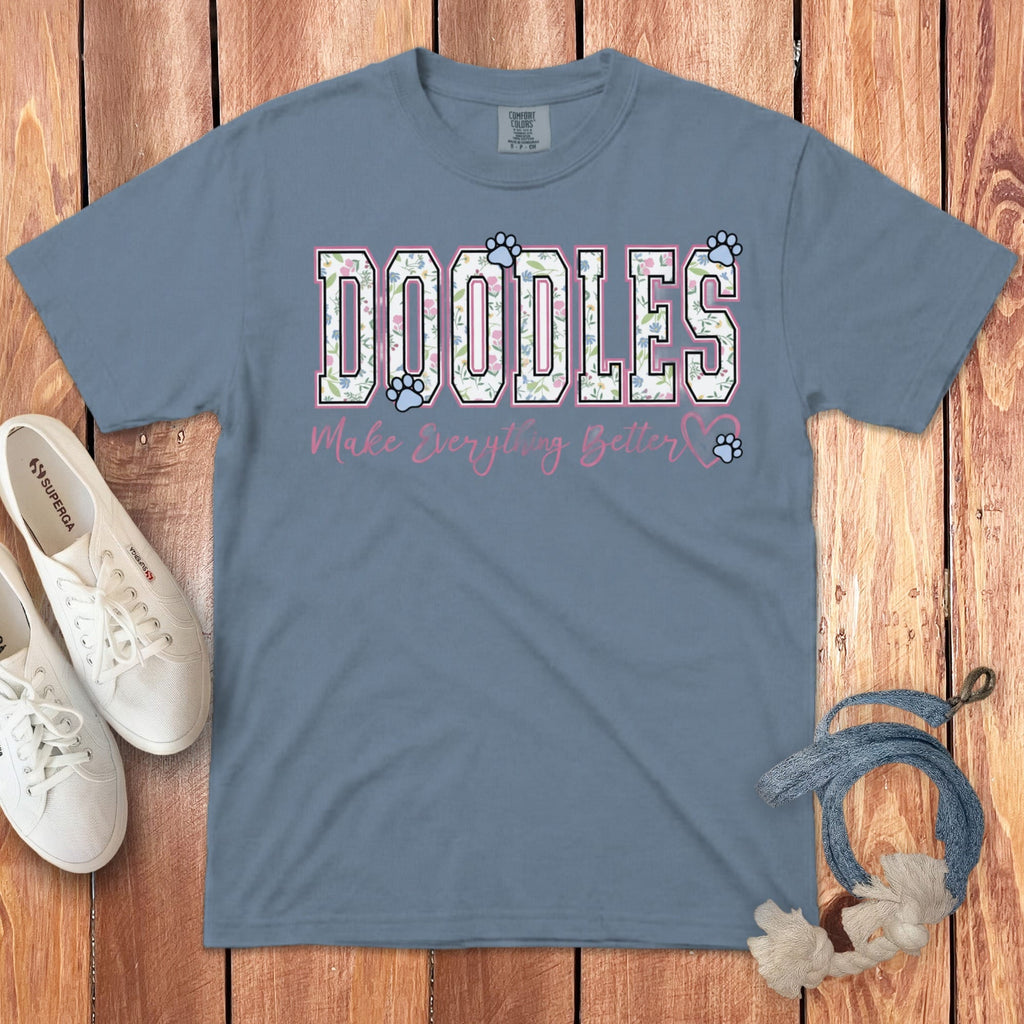 Everything Doodles Signature T-Shirt in Blue Jean / S by Puppy Jo