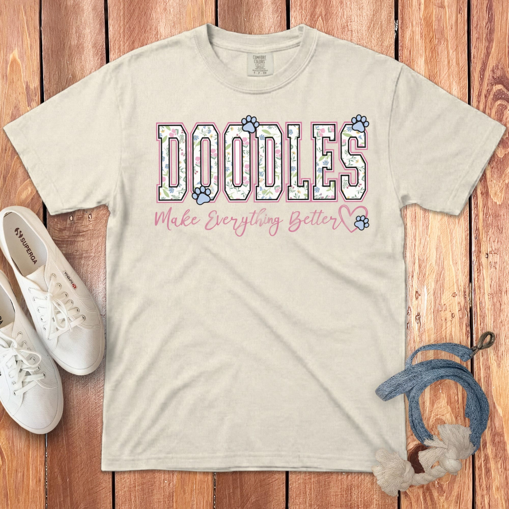 Everything Doodles Signature T-Shirt in Ivory / S by Puppy Jo