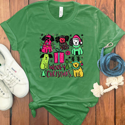 Woofy Christmas Bright Green Graphic Tee product type