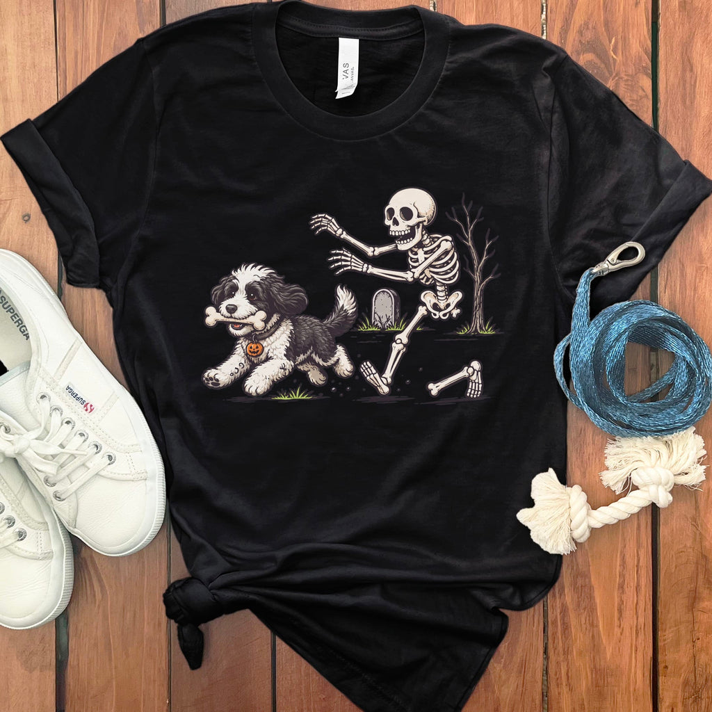Sheepadoodle Bone Thief T-Shirt in Black / S by Puppy Jo