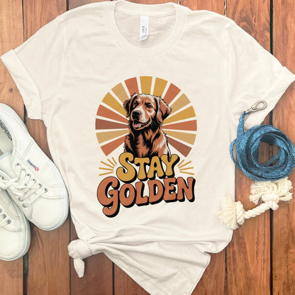 Stay Golden Dog Themed Graphic T-shirt Product