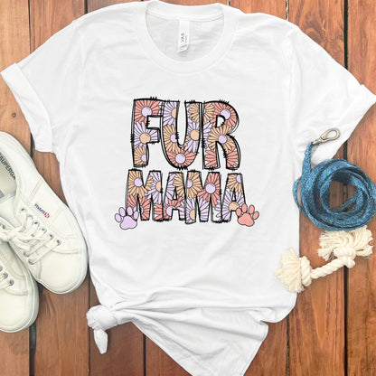 Colorful Fur Mama Paw Prints T-Shirt product