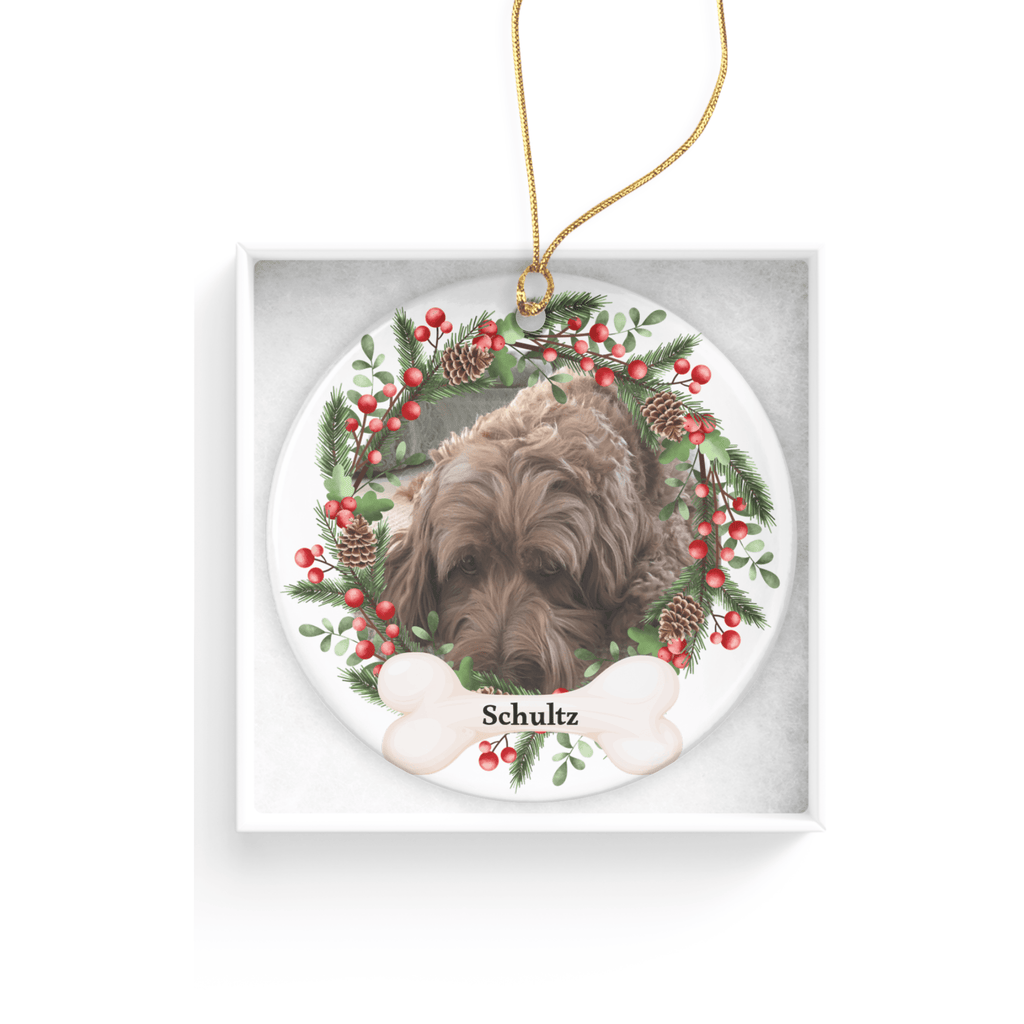 Personalized Pet Christmas Wreath Ornament in by AnywherePOD