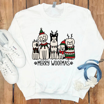 Merry Woofmas Cute Festive Dogs Sweatshirt Product