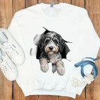 Cute Dog Design Sweatshirt with Realistic Details
