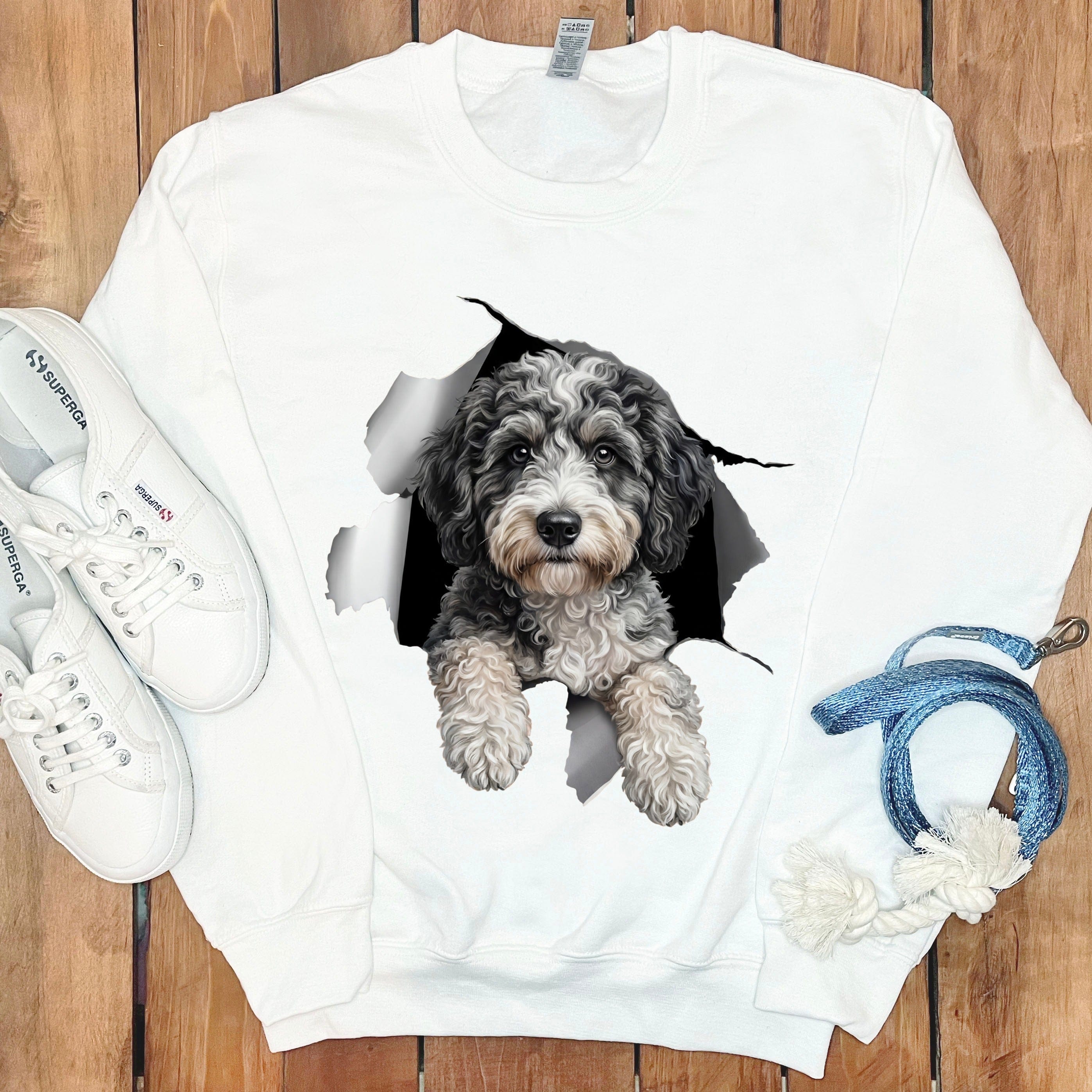 Cute Dog Design Sweatshirt with Realistic Details