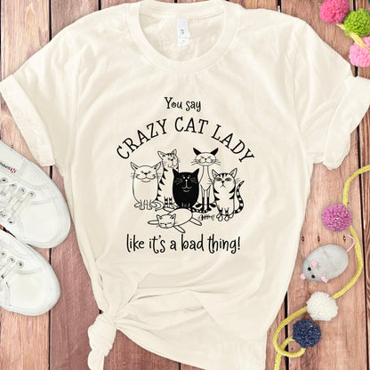 Crazy Cat Lady Fun Graphic T-Shirt product