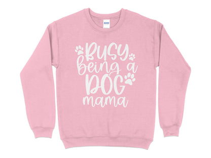 Busy Being a Dog Mama Sweatshirt - PuppyJo Sweatshirt Default Title / S / Light Pink