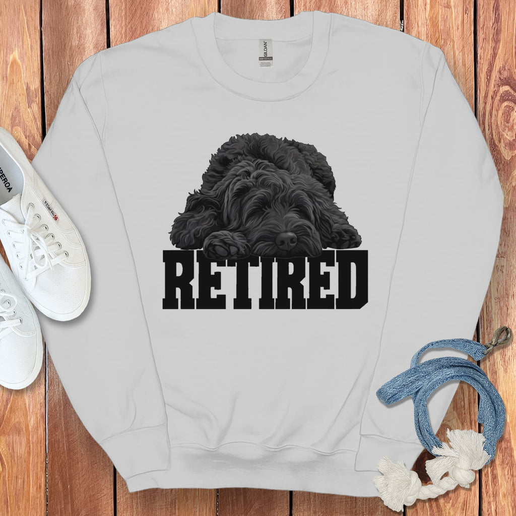 Retired Sleeping Black Goldendoodle Sweatshirt in Sport Grey / S by Puppy Jo