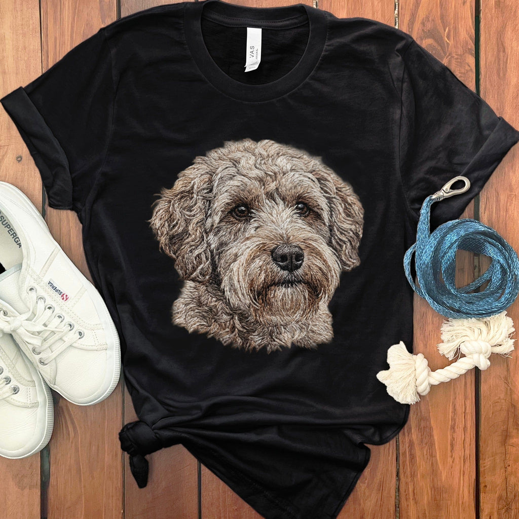 Detailed Dog Face Print Black T-Shirt Product