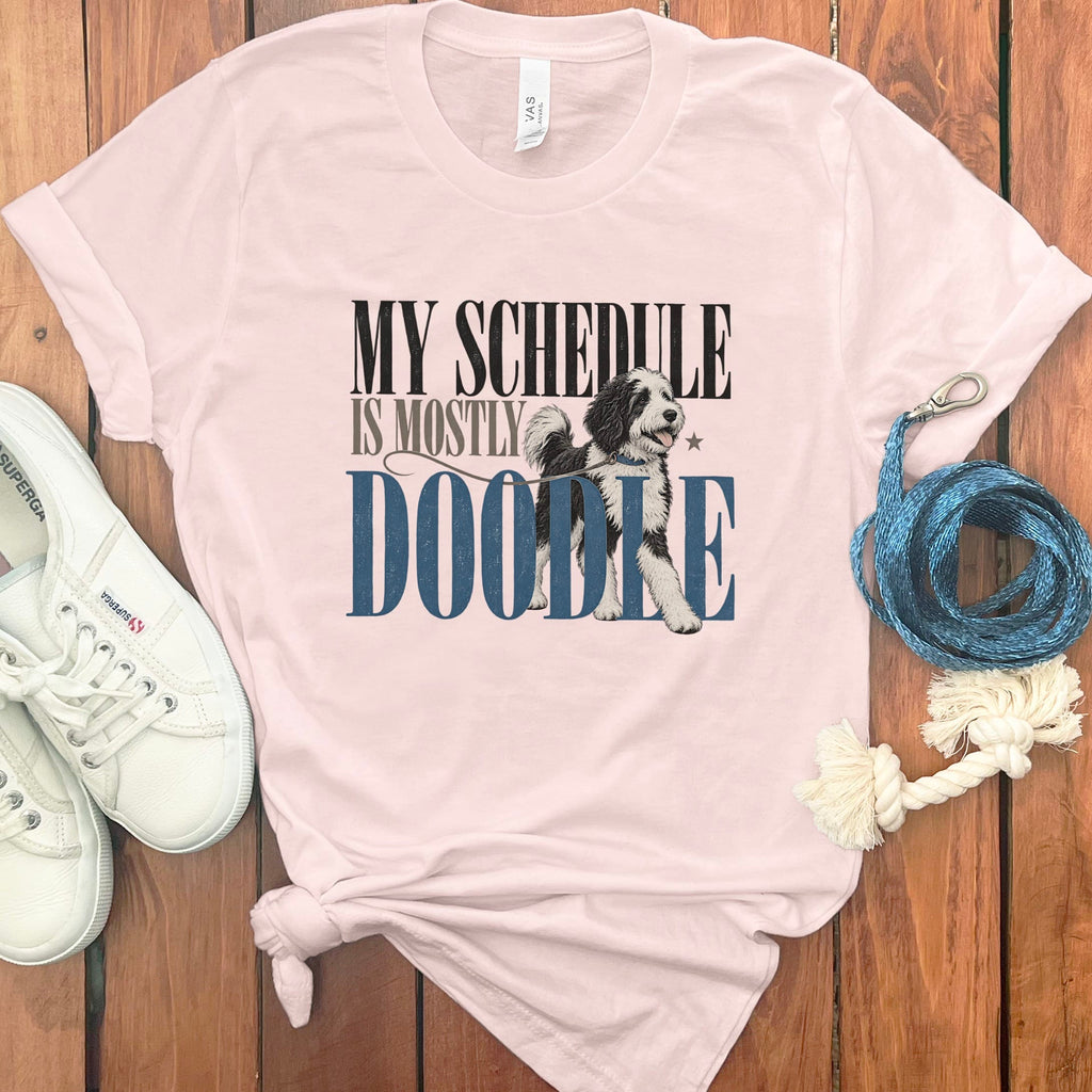 Sheepadoodle Schedule T-Shirt in Soft Pink / S by Puppy Jo