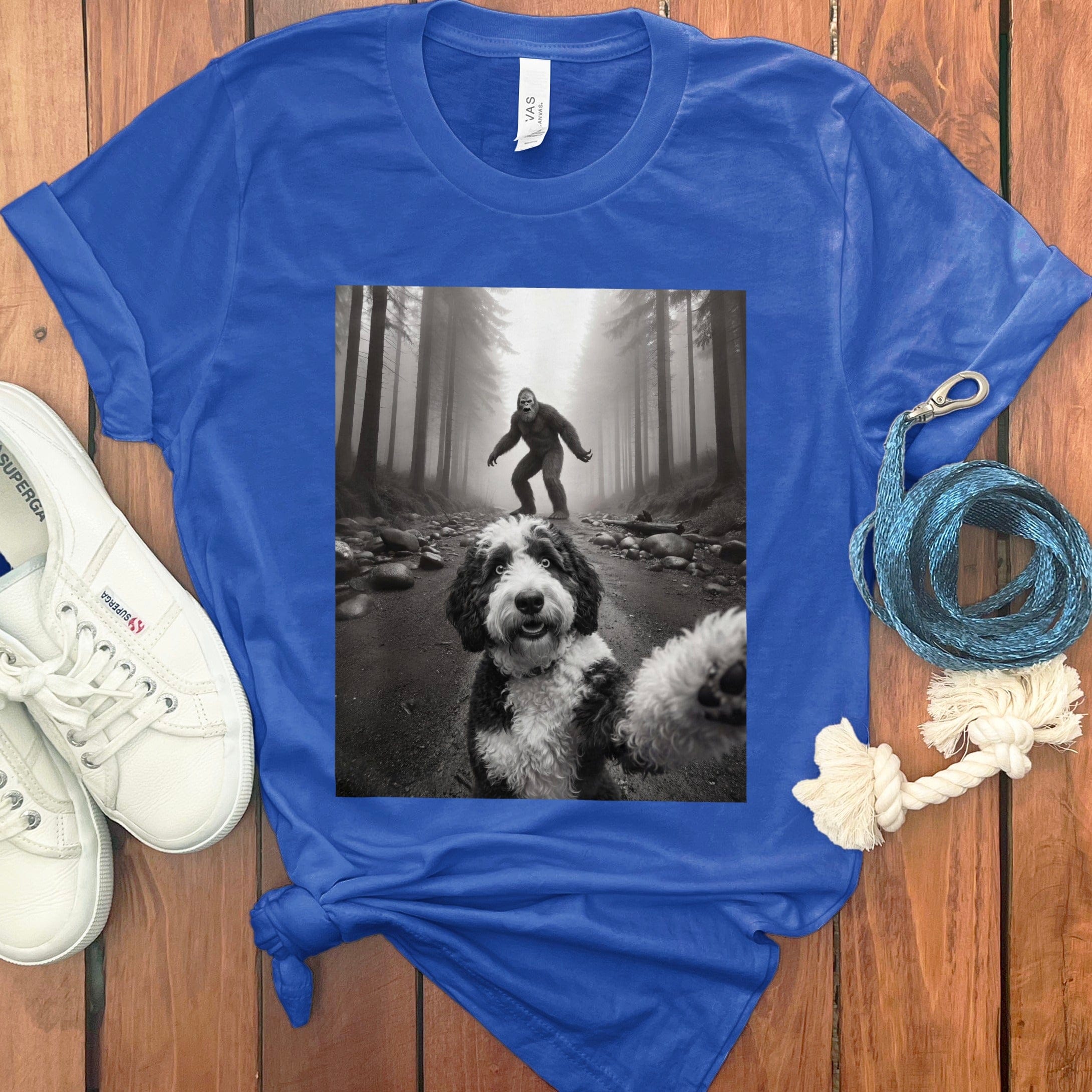 Fun Graphic Tee of Adventurous Moment with Pet
