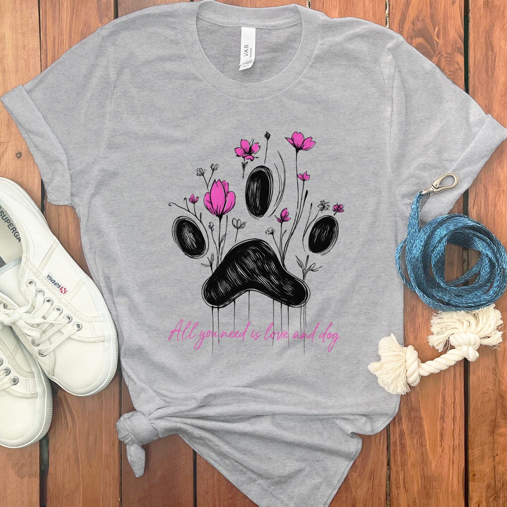 All You Need is Love and Dog Paw Print T-Shirt product type