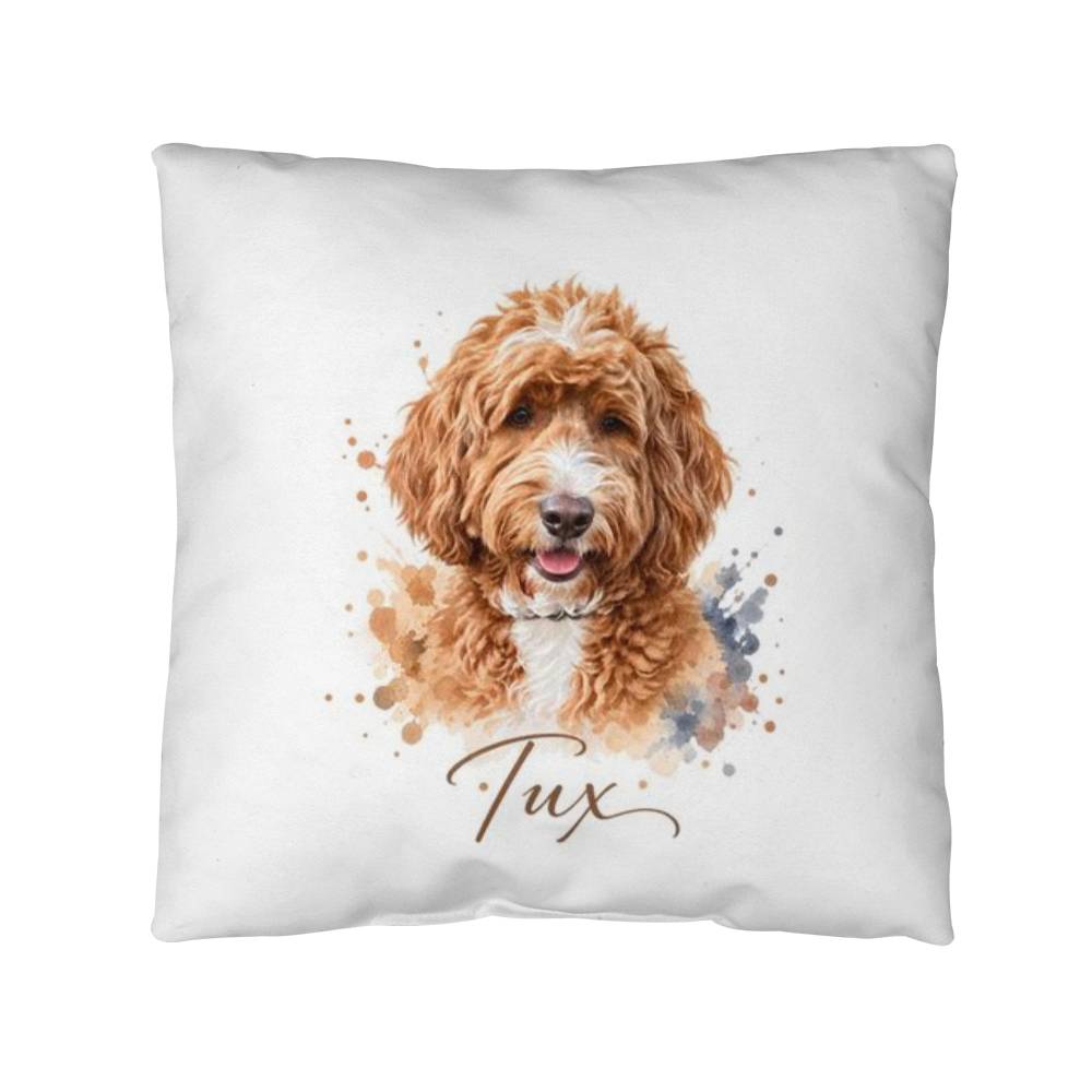 Custom Watercolor Pet Portrait Pillow in by AnywherePOD