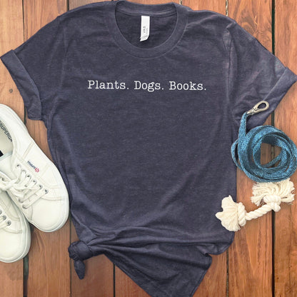 Plants Dogs Books Graphic Tee Shirt