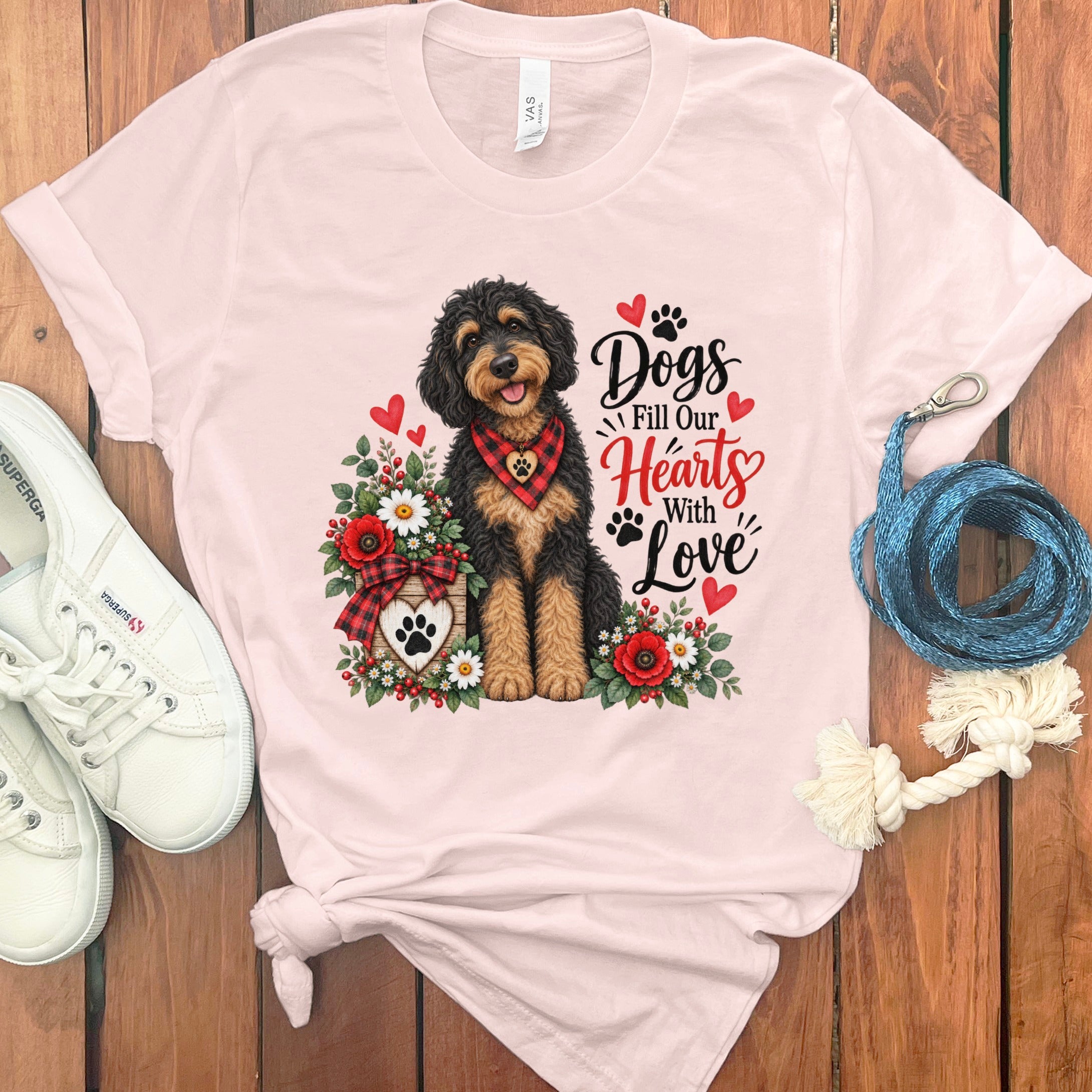 Phantom Goldendoodle Hearts Love T-Shirt