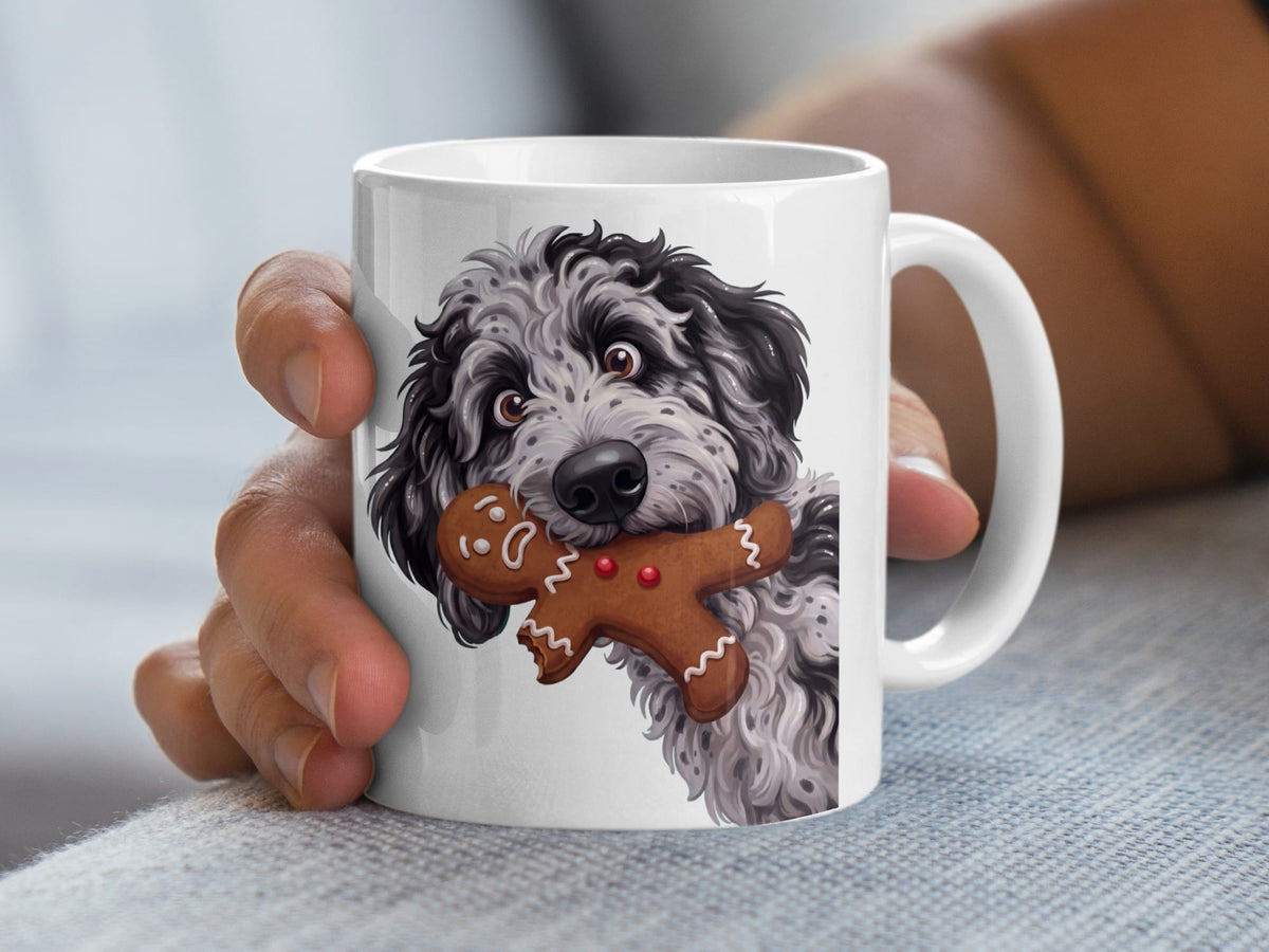 Merle Goldendoodle Cookie Thief Mug in by Puppy Jo
