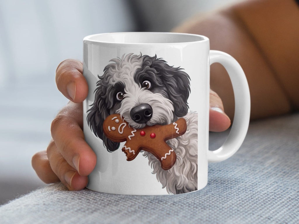 Sheepadoodle Cookie Thief Mug in by Puppy Jo