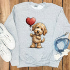 Cute Puppy Holding Heart Balloon Sweatshirt Product