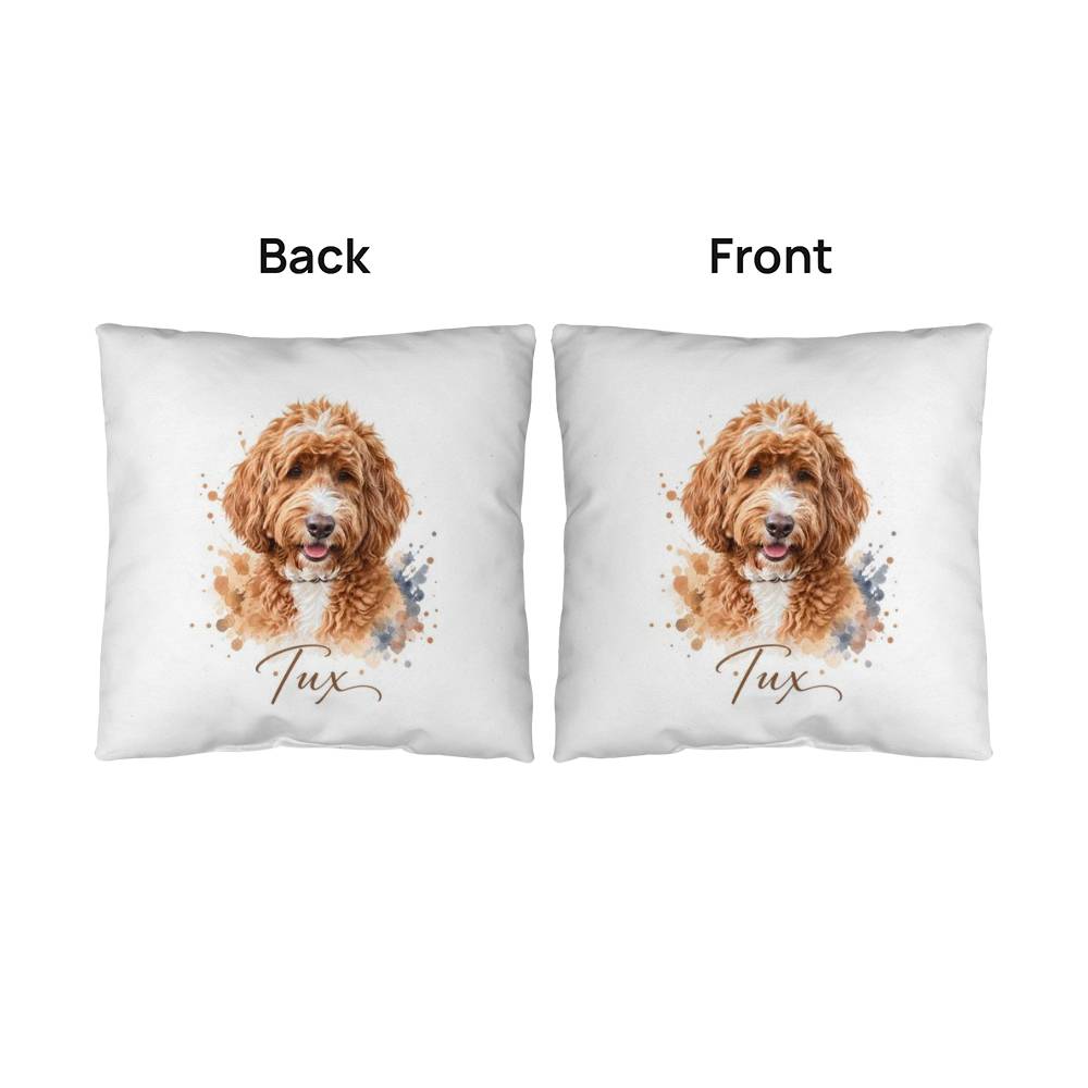 Custom Watercolor Pet Portrait Pillow in by AnywherePOD