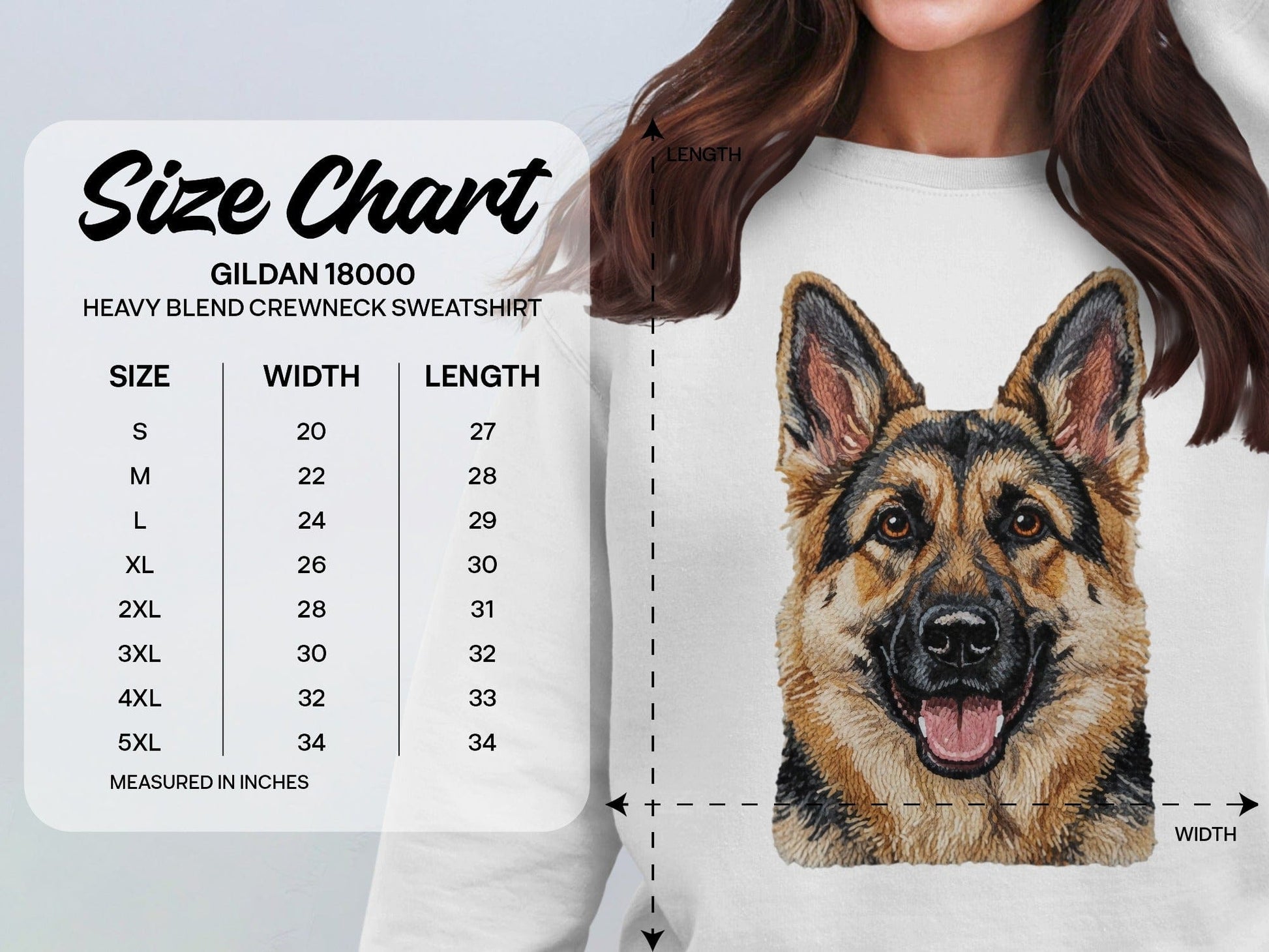 German Shepherd Dog Printed Crewneck Sweatshirt