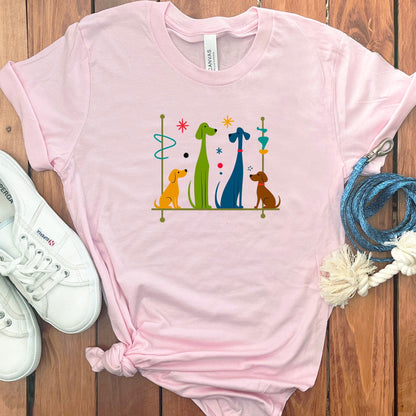 Whimsical Colorful Dogs Graphic T-Shirt product type