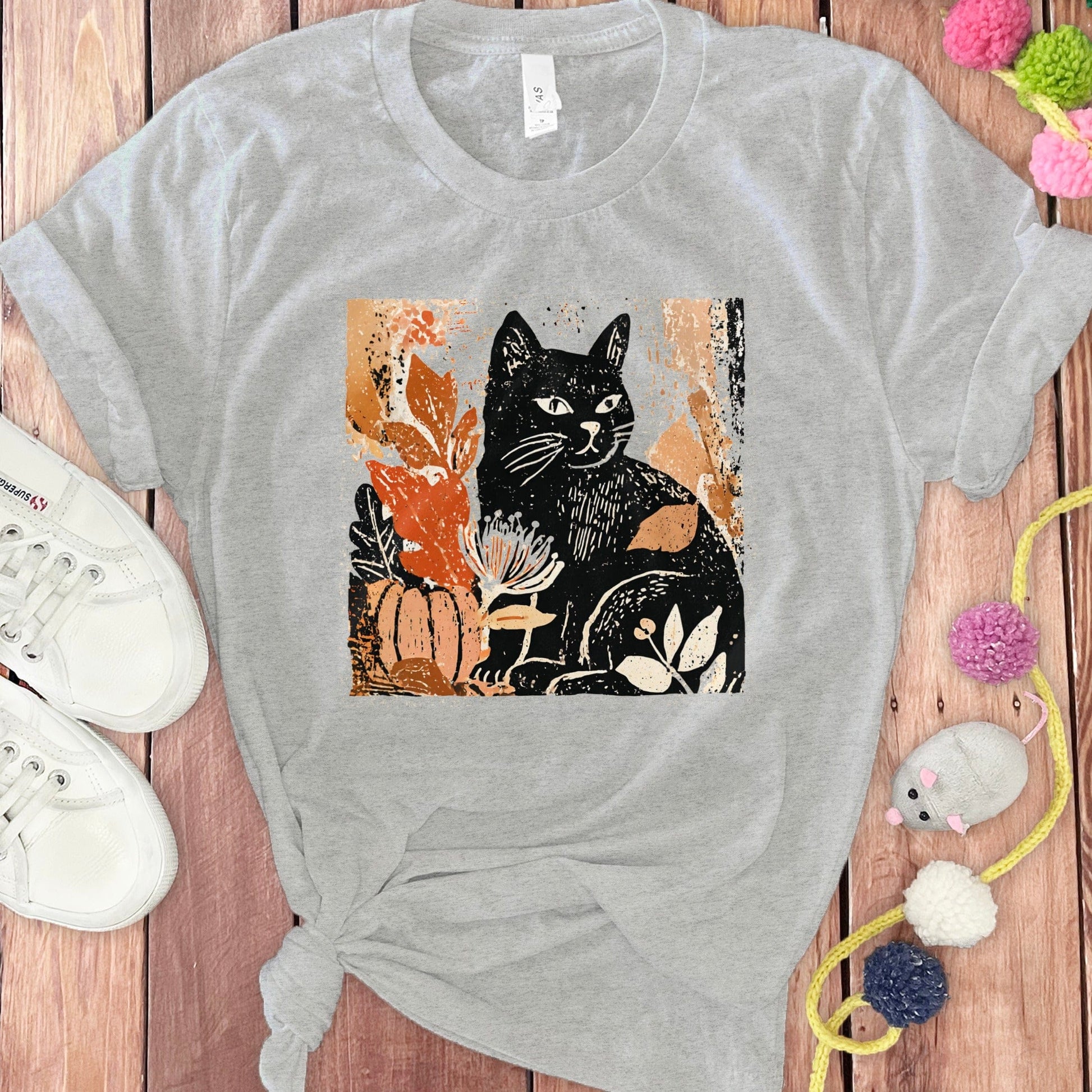 Vintage Black Cat Art Graphic Design T-shirt product type