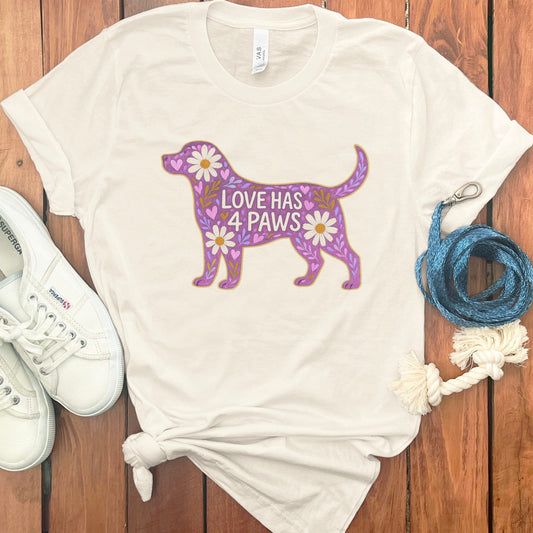 Cute Dog Design Love Has 4 Paws Casual T-shirt product type