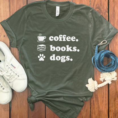 Coffee Books Dogs Quote Unisex Crew Neck T-Shirt product