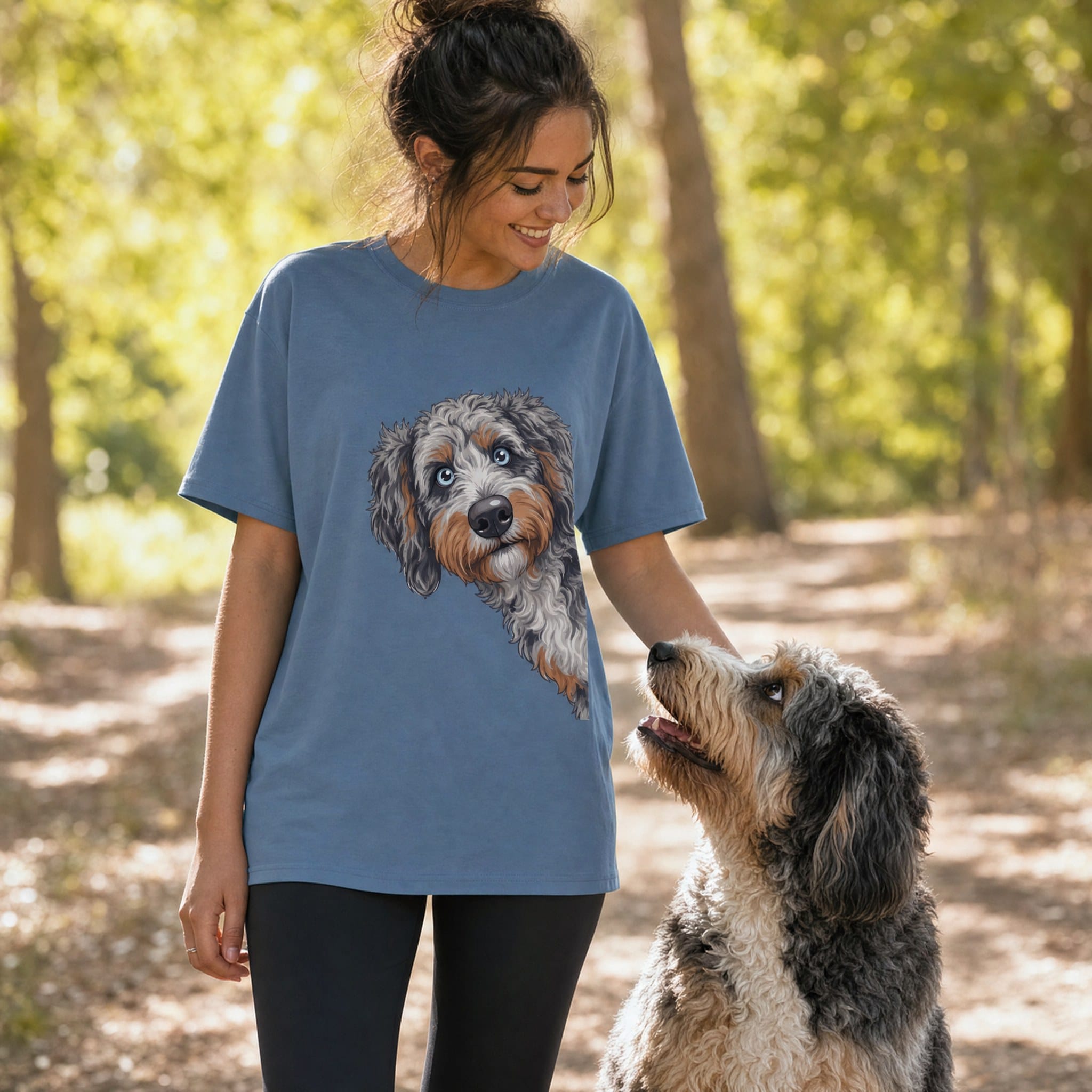 Fall Crown Aussiedoodle Signature T-Shirt in by Puppy Jo