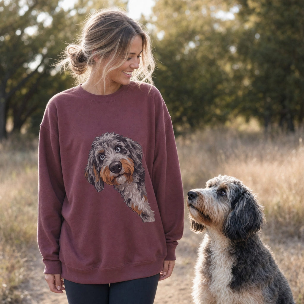 Fall Crown Aussiedoodle Sweatshirt in by Puppy Jo