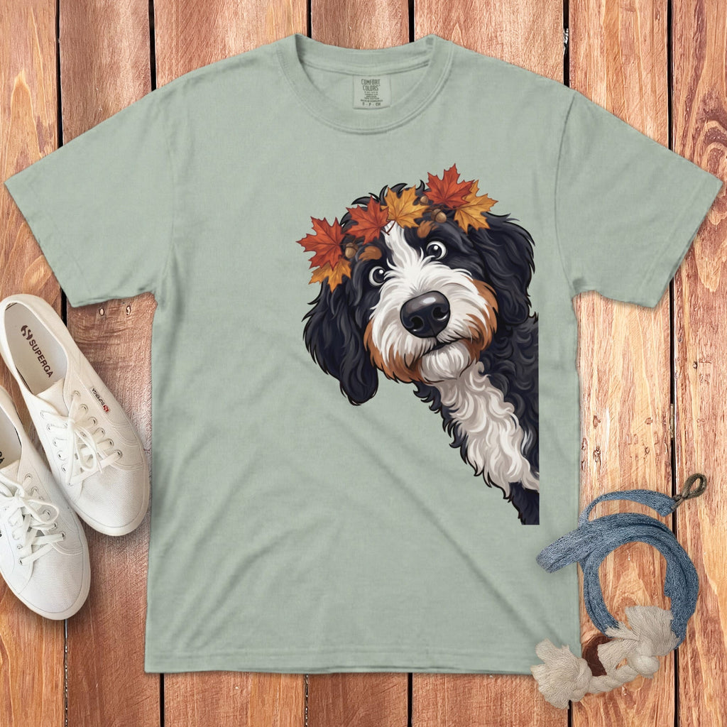 Fall Crown Bernedoodle Signature T-Shirt in Bay / S / T-Shirts by Puppy Jo