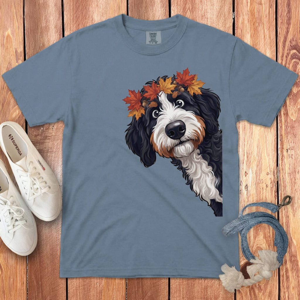 Fall Crown Bernedoodle Signature T-Shirt in Blue Jean / S / T-Shirts by Puppy Jo