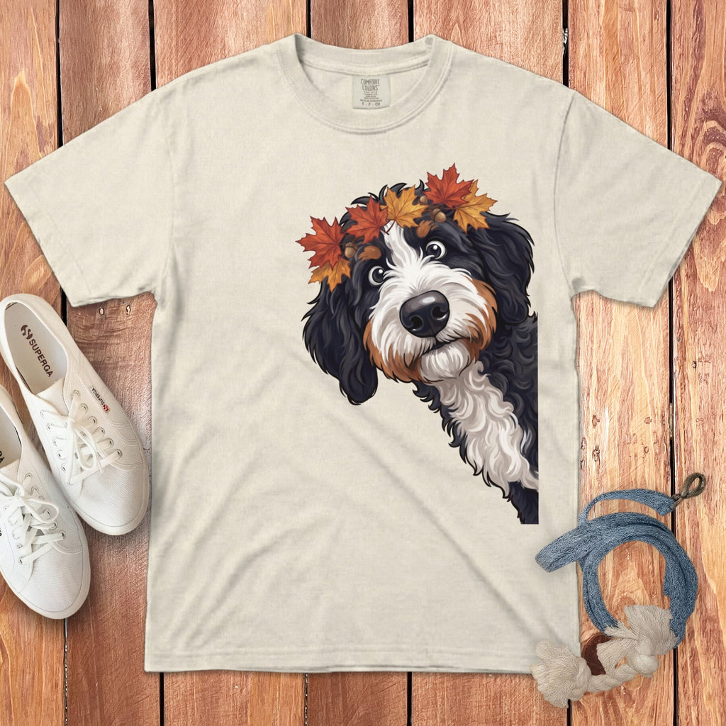 Fall Crown Bernedoodle Signature T-Shirt in Ivory / S / T-Shirts by Puppy Jo