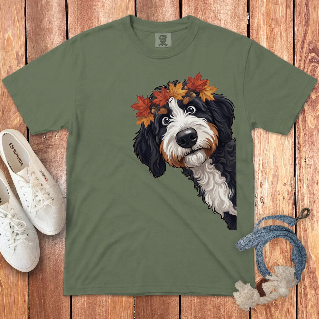 Fall Crown Bernedoodle Signature T-Shirt in Moss / S / T-Shirts by Puppy Jo