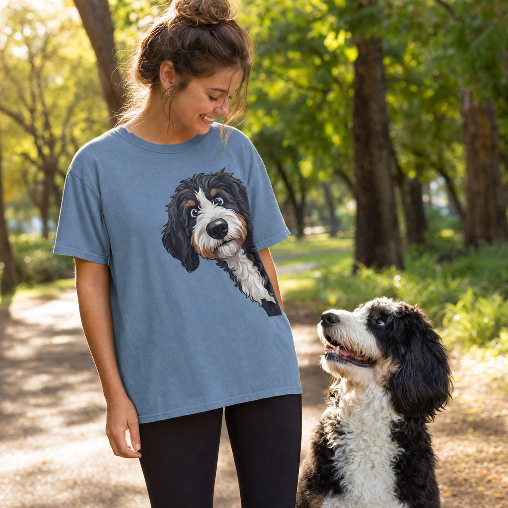 Fall Crown Bernedoodle Signature T-Shirt in by Puppy Jo