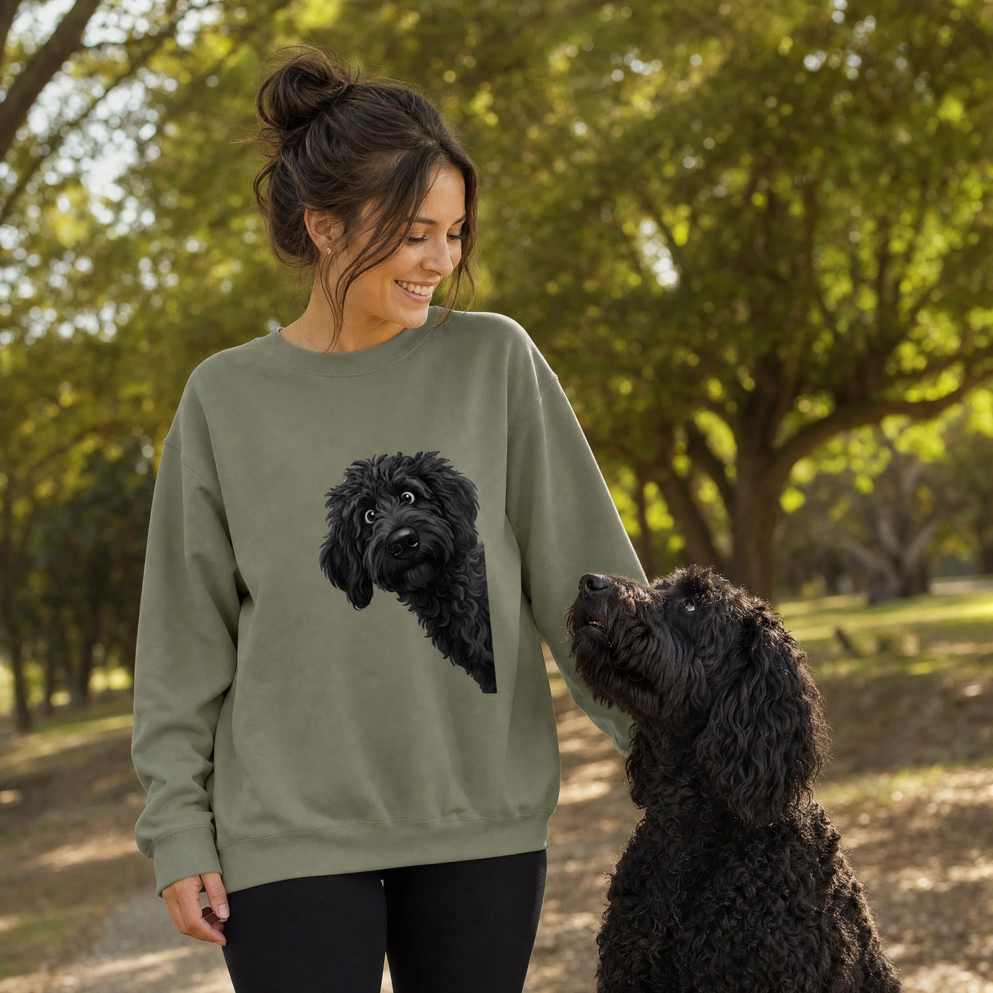Fall Crown Black Goldendoodle Sweatshirt in by Puppy Jo